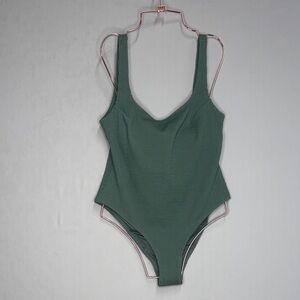 H&M Waffle Knit Sleeveless Top in Dusty Green